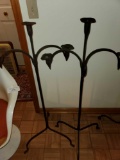 Pair of Hand Forged Candlestands