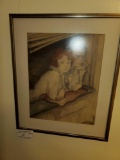 Mixed Medium Portrait (Pencil and Watercolor) Signed, Matted and Framed