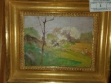 Oil on Board Landscape Scene, No Artist Signature Visible, Framed