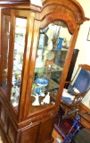 Heritage Brand Curio Cabinet, Solid Wood, Walnut Finish, 4 Shelves, 2 Doors