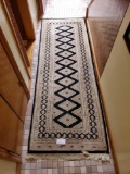 Turkish Hand Made Rug, 100% Wool, Black and Cream