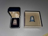 Wedgwood Jasper Ware Thimbles, Purple and Blue