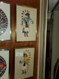 2 Native American Ceremonial Paintings, Signed by Ray Naha, Framed Under Glass