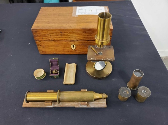 Zeiss Microscope in Wood Case