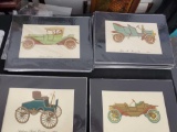 Box of Unframed Old Car Prints