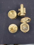 Survey Telescopes and Stanley Survey Compass, All Brass