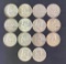 1 lot of 14 Franklin Half Dollars