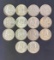 1 lot of 14 Franklin Half Dollars