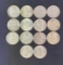1 lot of 14 Franklin Half Dollars