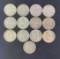 1 lot of 13 Franklin Half Dollars