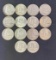 1 lot of 14 Franklin Half Dollars