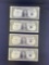4 One Dollar Silver Certificates