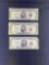 1 lot of 3 $5 Bills