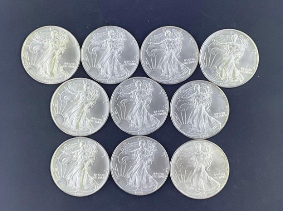 10 1995 Walking Liberty Silver Eagles