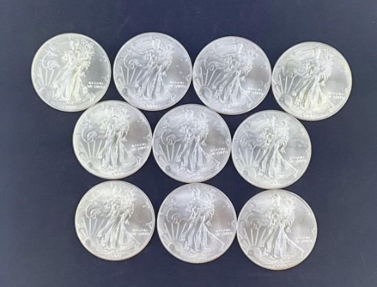 10 2000 Walking Liberty Silver Eagles