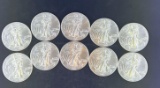 10 2002 Walking Liberty Silver Eagles