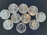 10 2006 Canadian Maple Leaf 1 oz Silver Each