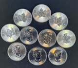 10 2014 Canadian Maple Leaf 1 Oz Silver Each