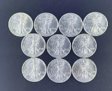 10 1993 Walking Liberty Silver Eagles