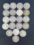 20 Walking Liberty Half Dollars in Circulated Condition