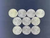 10 1986 Walking Liberty Silver Eagles