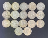 1 lot of 17 Franklin Half Dollars