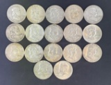 1 lot of 17 Franklin Half Dollars