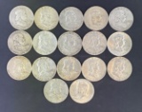 1 lot of 17 Franklin Half Dollars