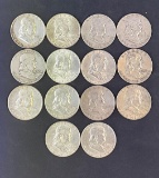 1 lot of 14 Franklin Half Dollars