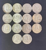 1 lot of 14 Franklin Half Dollars