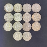 1 lot of 14 Franklin Half Dollars