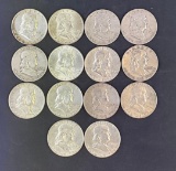 1 lot of 14 Franklin Half Dollars