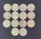 1 lot of 14 Franklin Half Dollars
