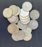 1 lot of 20 Franklin Half Dollars