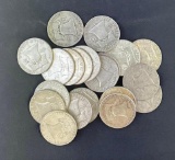 1 lot of 20 Franklin Half Dollars