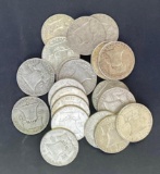 1 lot of 20 Franklin Half Dollars