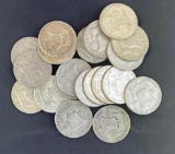 1 lot of 20 Franklin Half Dollars