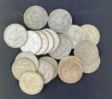1 lot of 20 Franklin Half Dollars