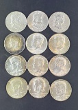 1 lot of 12 assorted Half Dollars