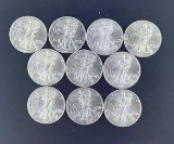 10 1999 Walking Liberty Silver Eagles