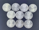 10 1999 Walking Liberty Silver Eagles