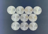10 1987 Walking Liberty Silver Eagles