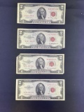 1 lot of 4 $2 Red Notes