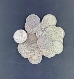 1 lot of 20 Walking Liberty Silver Half Dollars