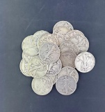 1 lot of 20 Walking Liberty Silver Half Dollars