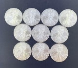 1 lot of 10 2007 Walking Liberty Silver Eagles