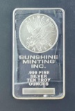 10 Silver Bar from Sunshine Minting Inc