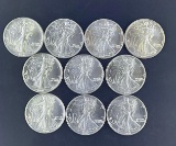10 1990 Walking Liberty Silver Eagles