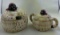 Vintage Black Americana 4 Piece Set lids included on Sugar dish and Biscuit Jar