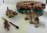 3 Ceramic Alligators